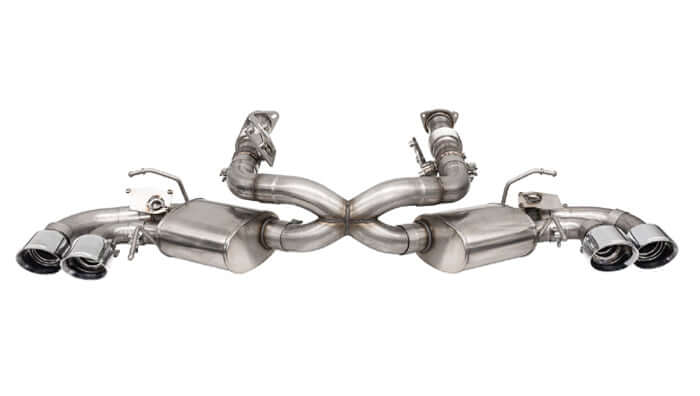 CORSA 21100 valved cat-back exhaust system for 2020–2026 C8 Corvette Stingray with factory NPP.