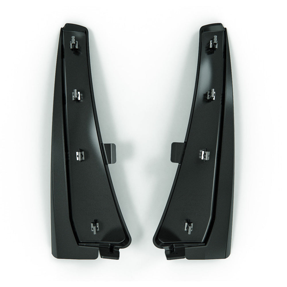 Front rock guards for 2023–2026 C8 Corvette Z06 and E-Ray widebody, Carbon Flash Metallic Black finish.