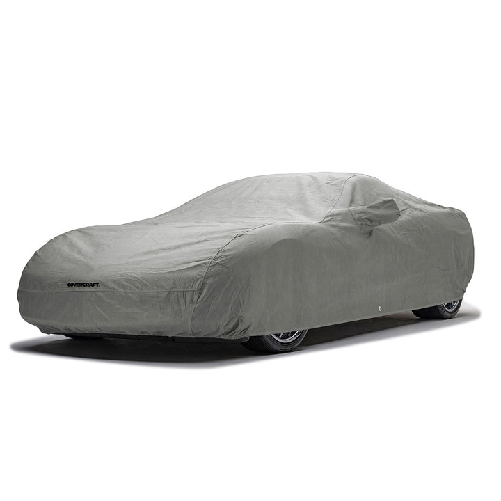 Covercraft 5-Layer Indoor cover shown on a representative covered car, not an E-Ray fitment photograph