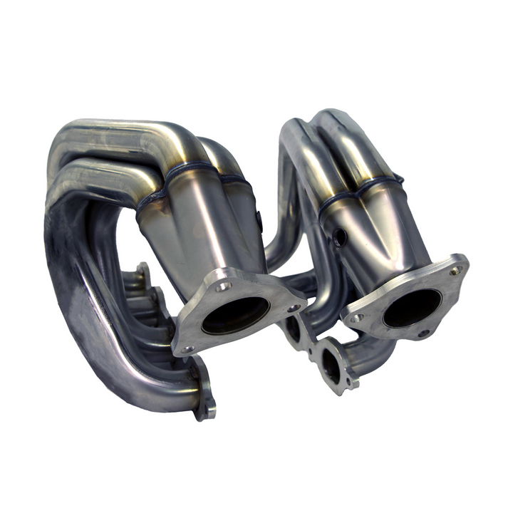 Kooks 21821400 header pair showing flanged collector outlets