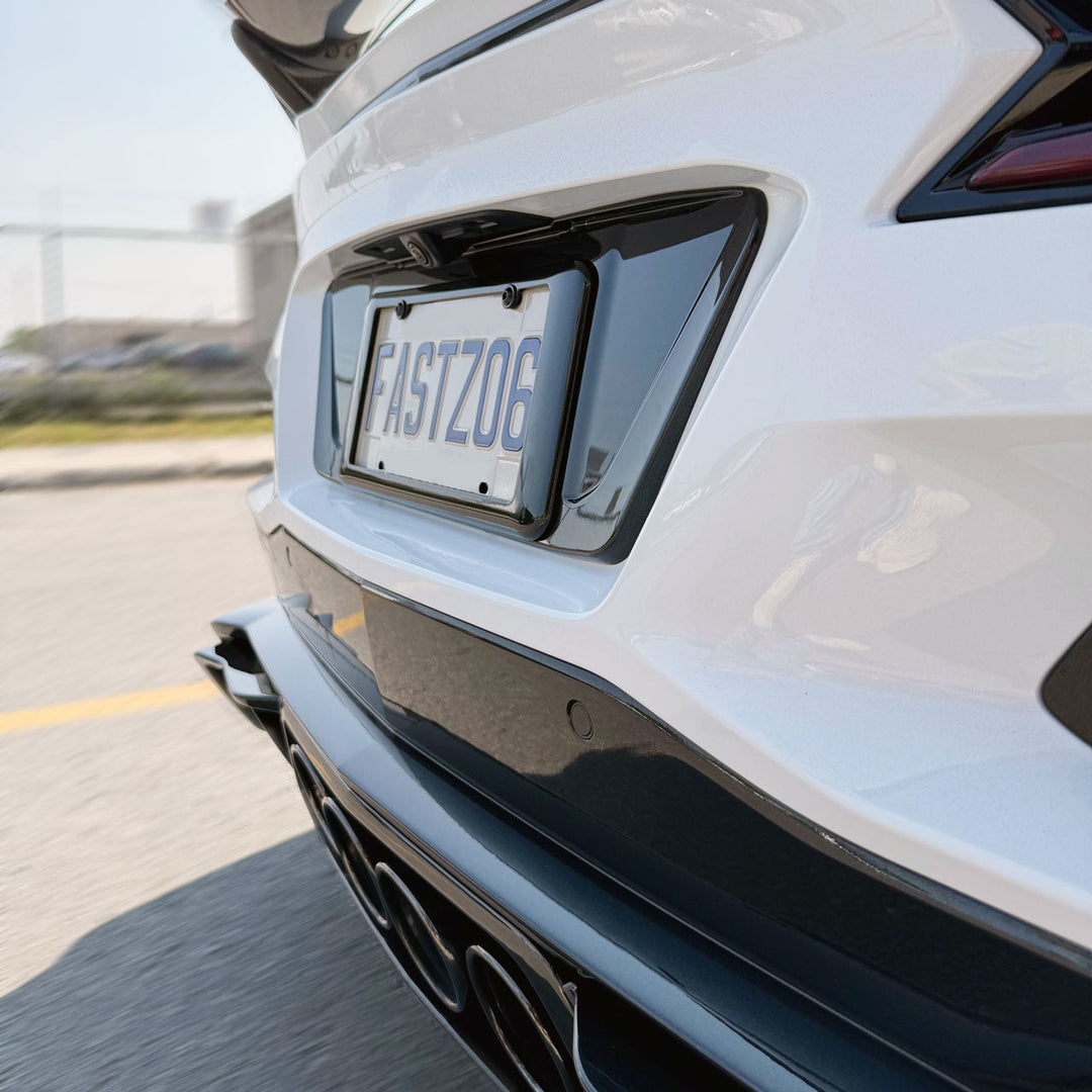 ACS Composite C8 example: close view of the installed plate surround and frame