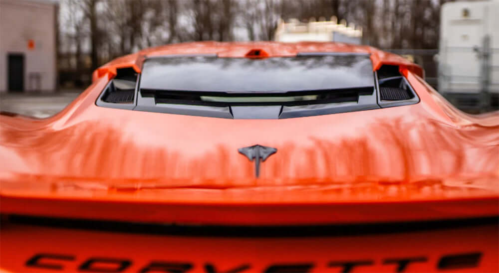 rear view c8 corvette rear window spoiler