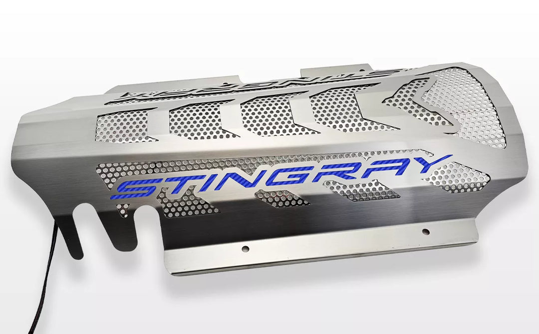 STINGRAY replacement engine shroud with blue lettering inlays