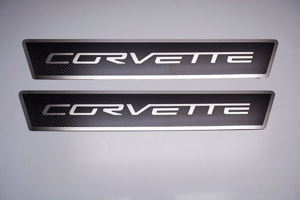 041059 C6 Corvette Carbon Fiber door sill kick plates