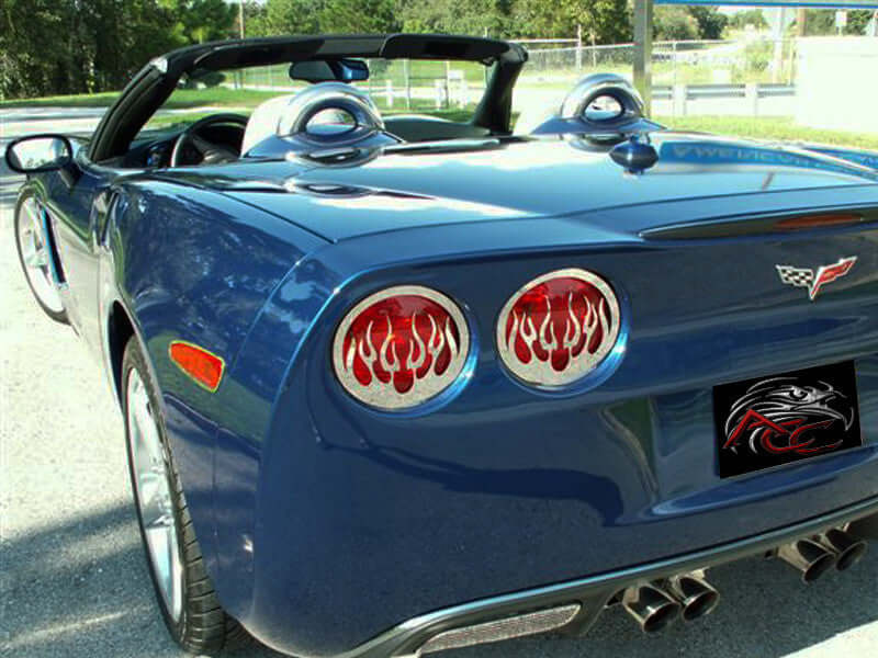 042070 C6 Corvette Tail Light Louvers Flame