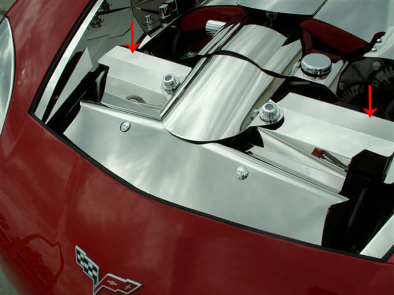 C6 Corvette American Car Craft Radiator Cover - 2 pc – Corvette Parts ...