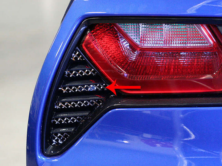 C7 Corvette American Car Craft Taillight Grille - Laser Mesh