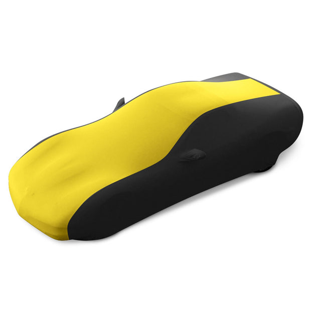 17176422 c5 corvette yellow and black stretch satin car cover