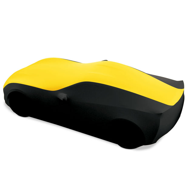 27176422 c7 corvette yellow and black stretch satin car cover