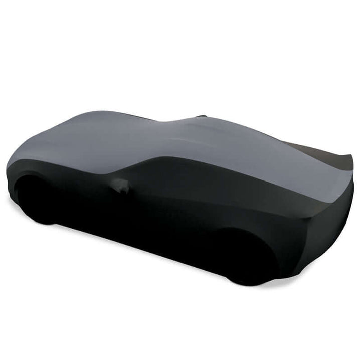 27176424 west coast corvette 2 tone stretch satin car cover black and grey - c7 corvette