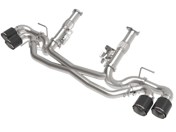 49-34127NM-C afe c8 corvette muffler delete with carbon fiber tips
