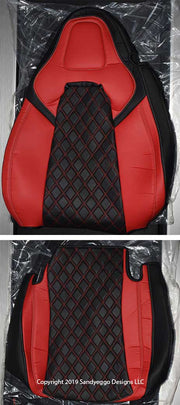 Black with red diamond c7 corvette seat cover