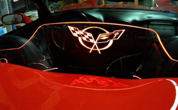 C5 Corvette Etched and Illuminated windrestrctor windscreen