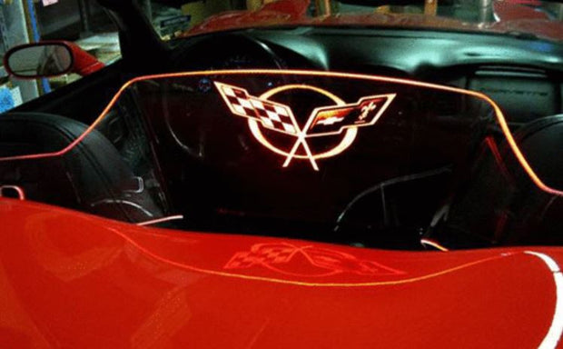 C5 Corvette Etched and Illuminated windrestrctor windscreen