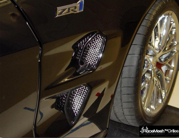 C6 Corvette ZR1 front fender grilles and screens