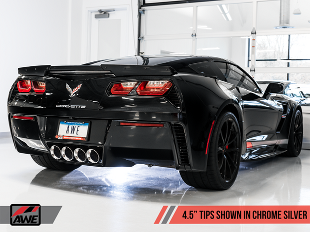 C7 Corvette AWE Valveback exhaust in Chrome Tips