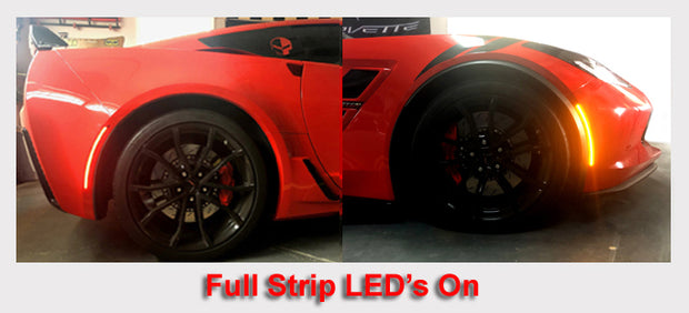C7 Corvette Clear LED Side Marker Lights on off