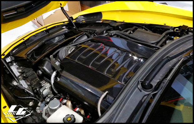 C7 Corvette Real Carbon Fiber Engine Covers