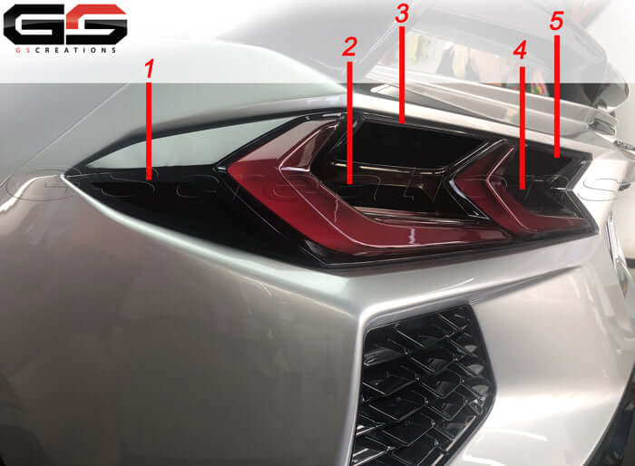 C8 Corvette Stingray  Smoked Tail Light Black Out Kit