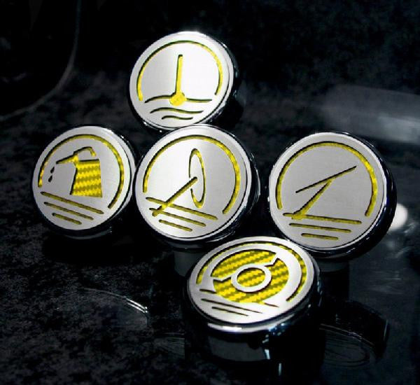 Yellow c6 corvette engine caps