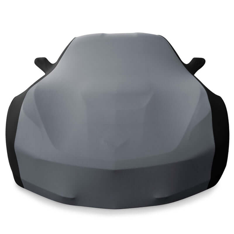 c7 stretch satin car cover gray and black