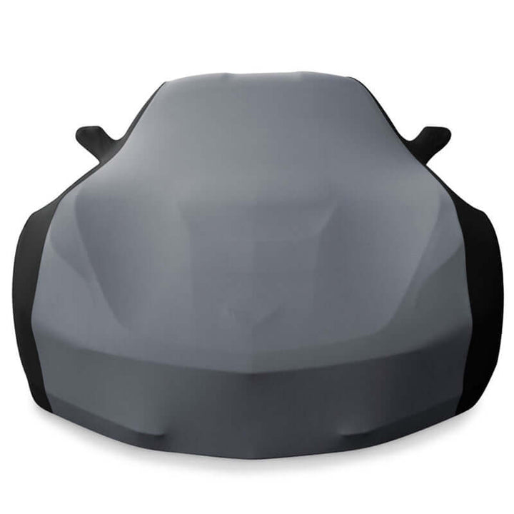c7 stretch satin car cover gray and black