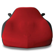 dark red and black stretch satin car cover for the c5 corvette