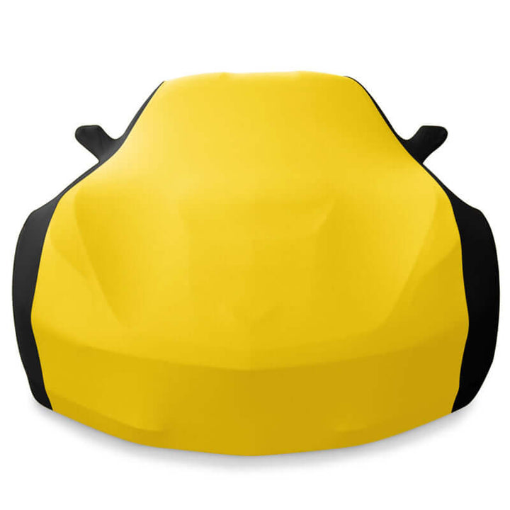 west coast corvette black and yellow stretch satin car cover