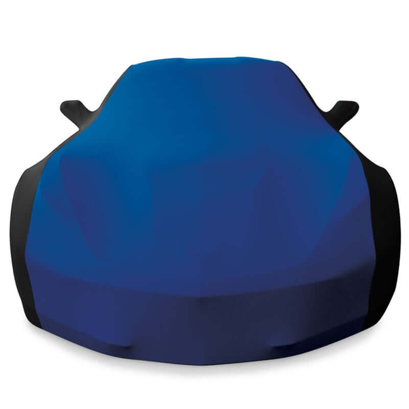 west coast corvette c7 corvette blue and black stretch satin car cover