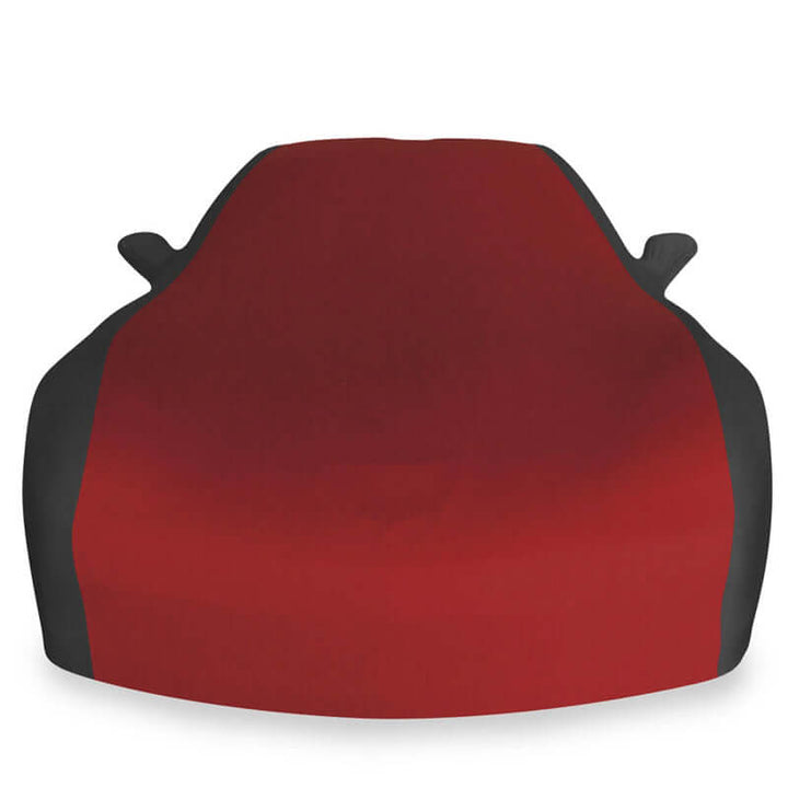 west coast corvette dark red and black stretch satin car cover c6